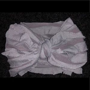 Grey Ruffle Wrap Bow